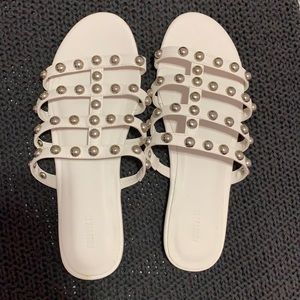 White Studded Sandals